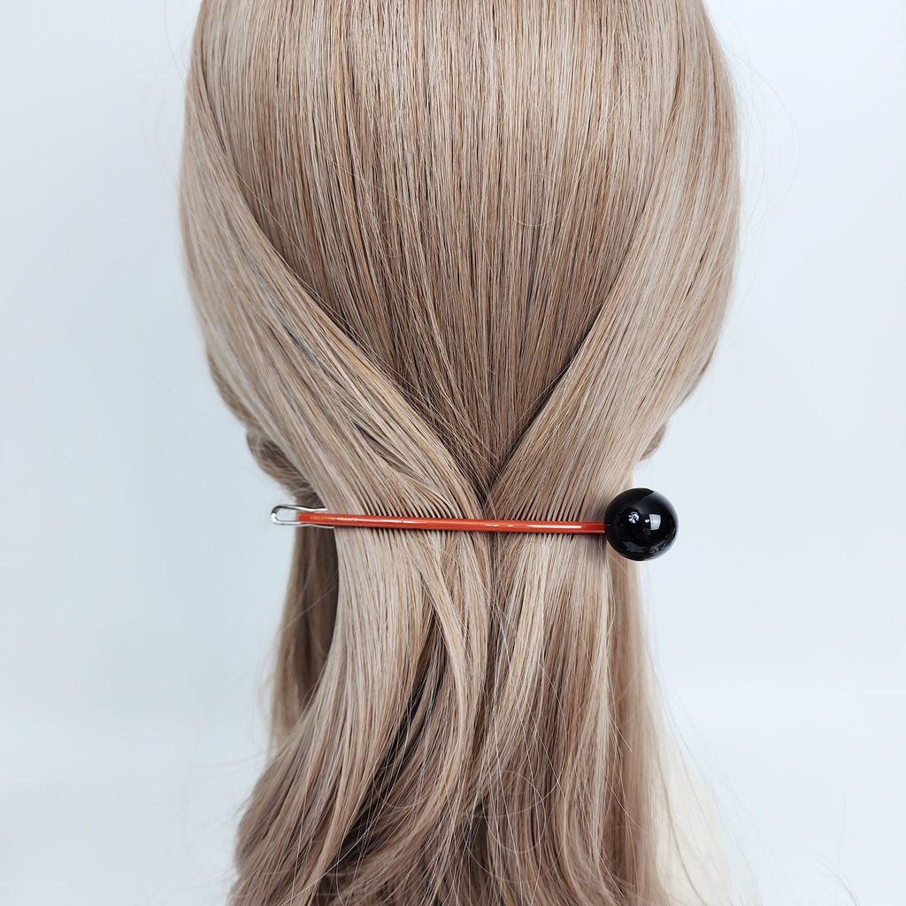 Candy Big Bead Stick Bobby Pin (4.5 Inch) / Tortoise Shell French Hair Pin Clip / Hair Accessory for Woman / Bow Barrette