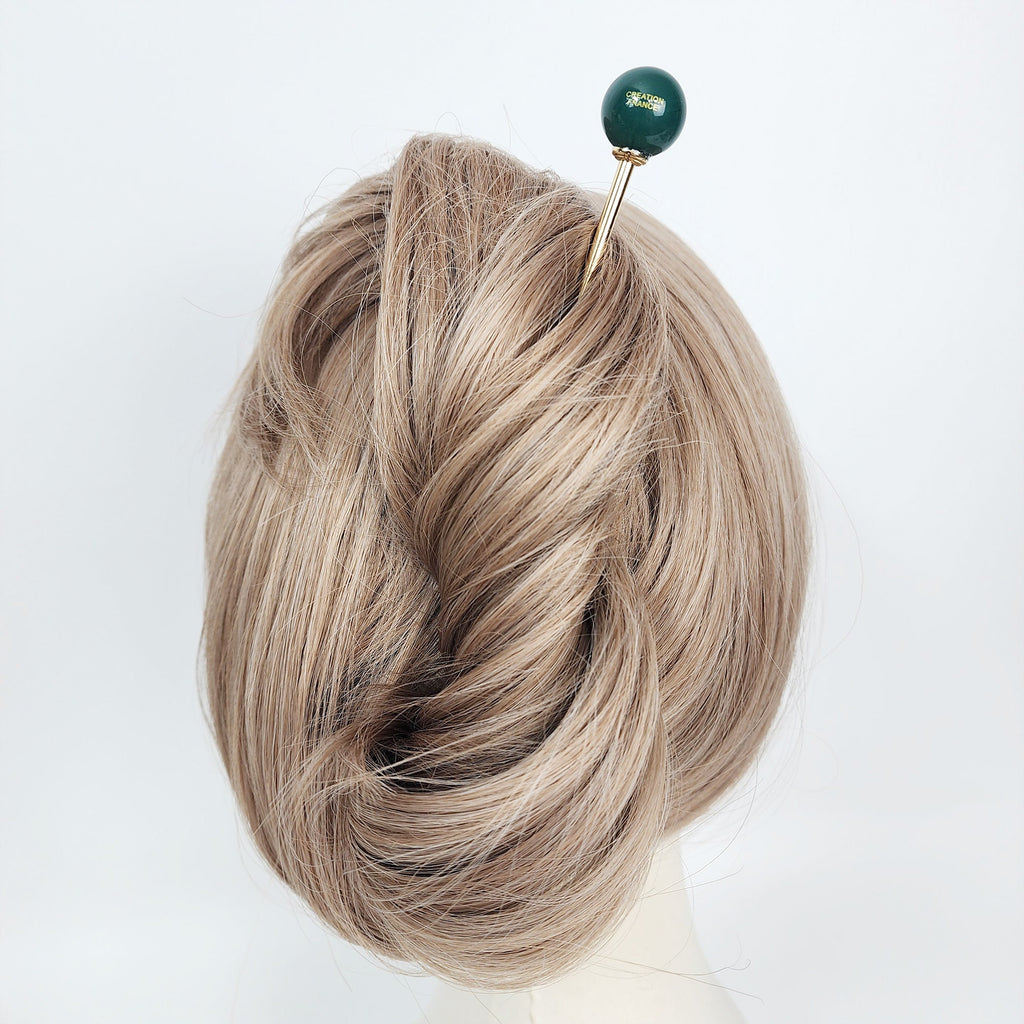 Candy Big Bead Hair Stick (5.7 Inch) / Vintage French Hair Pin / Hair Fork for Thick Hair