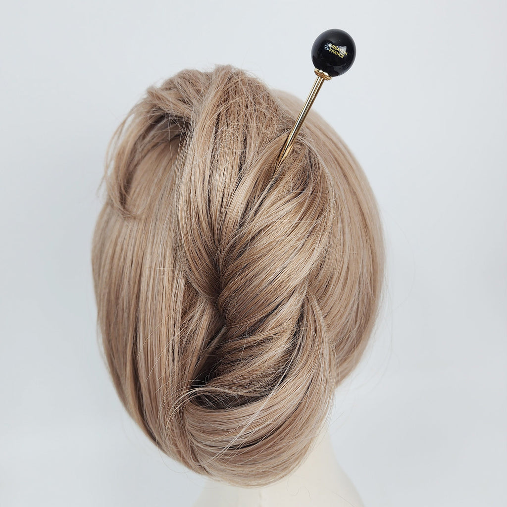 Candy Big Bead Hair Stick (5.7 Inch) / Vintage French Hair Pin / Hair Fork for Thick Hair