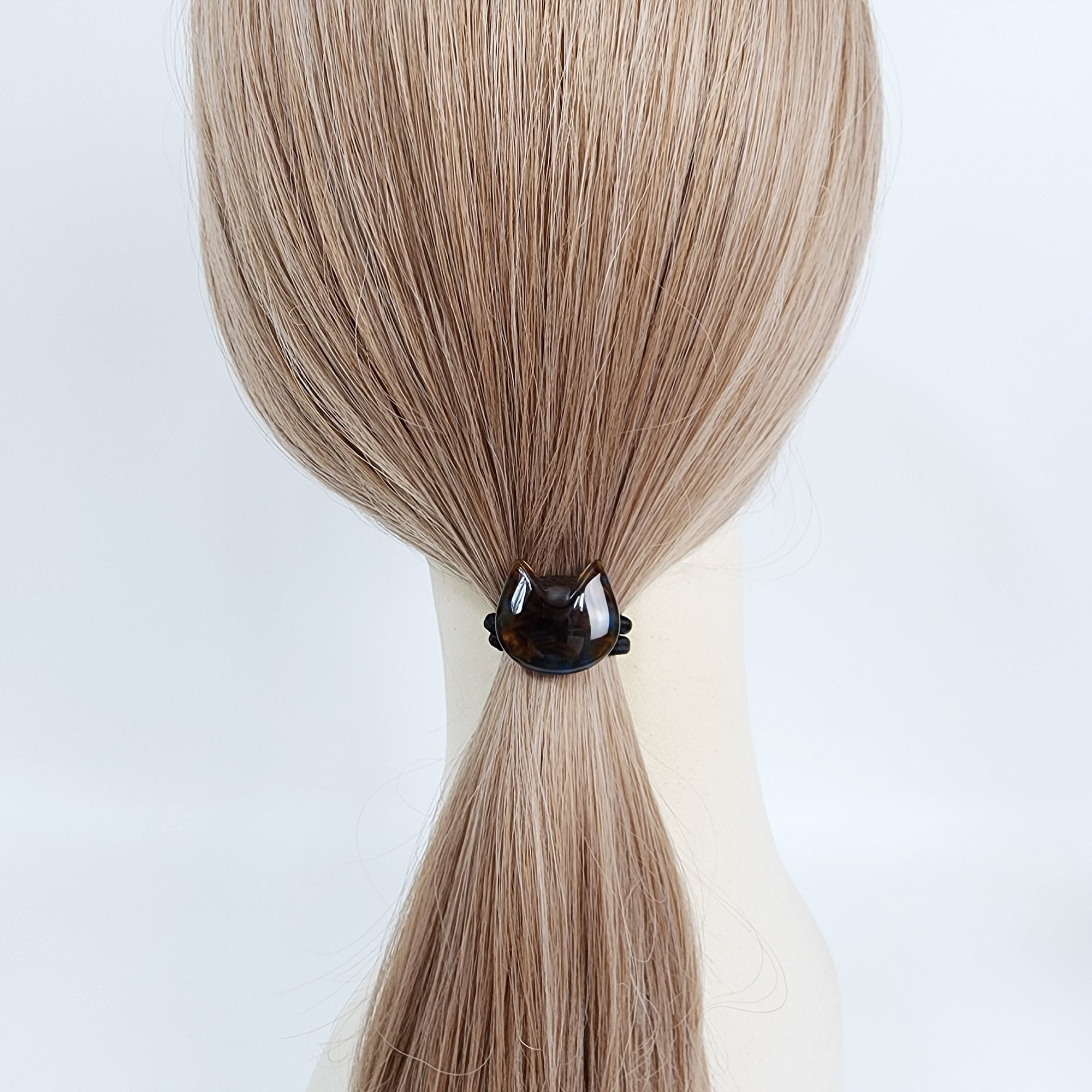 Simple Curved Cat Hair Tie (1.1 Inch) / Simple Tortoise Shell Ponytail Holder / Hair Accessory for Woman / French Hair Tie