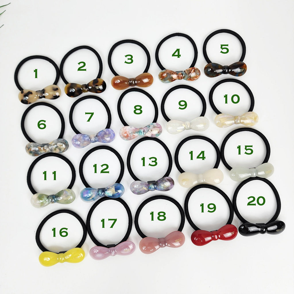 Round Convex Ribbon Hair Tie (2.0 Inch) / Simple Tortoise Shell Ponytail Holder / Hair Accessory for Woman / French Hair Tie