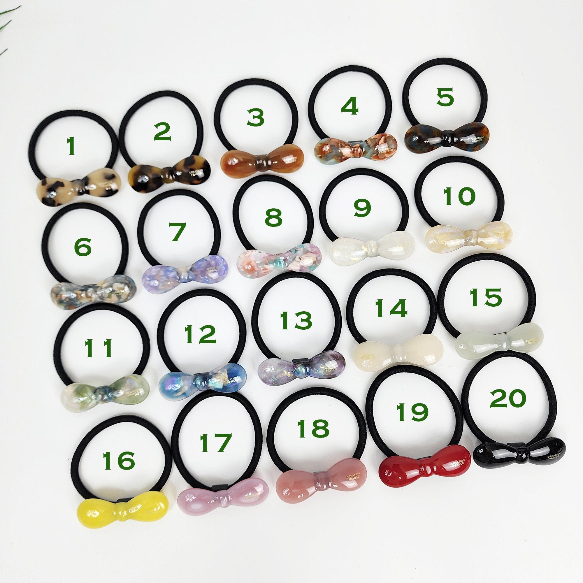 Round Convex Ribbon Hair Tie (2.0 Inch) / Simple Tortoise Shell Ponytail Holder / Hair Accessory for Woman / French Hair Tie