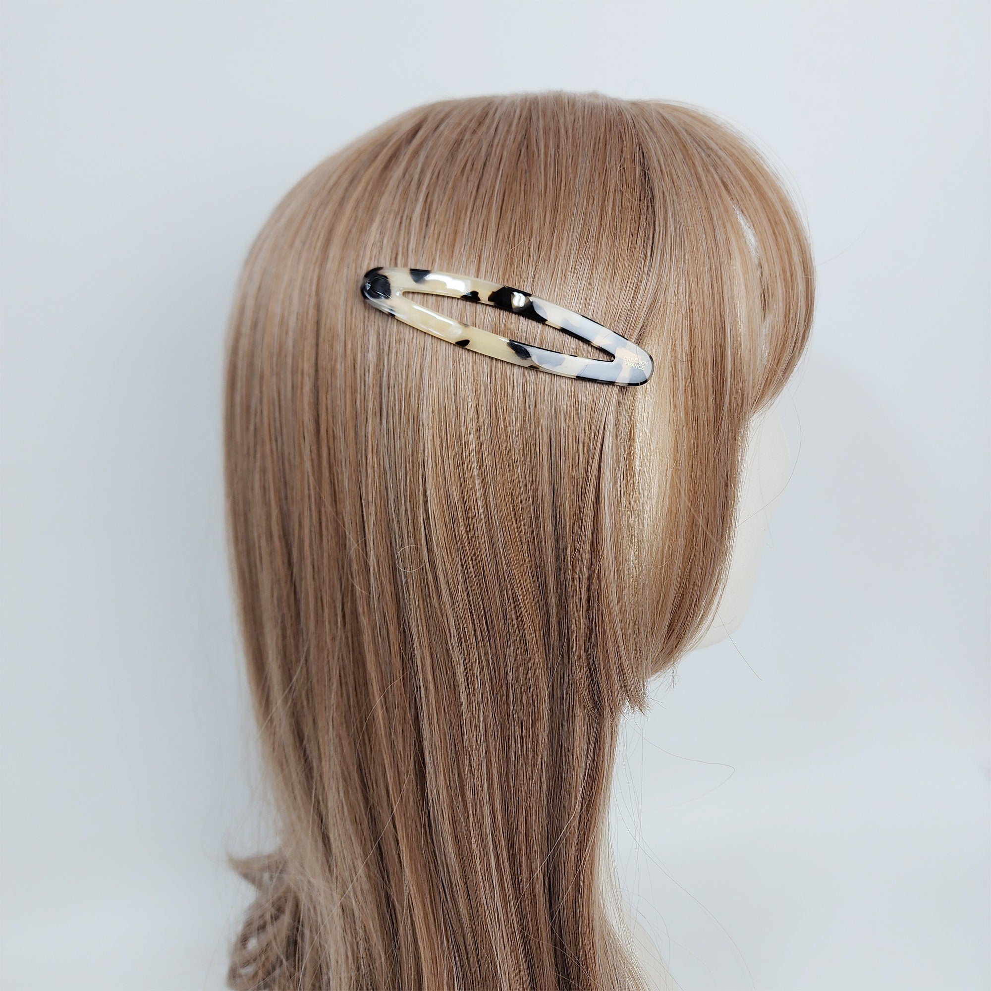 Pure Color Long Slim Oval Snap Clip (3.5 Inch) / Cute French Hairgrip Barrette / French Hair Pin / Tic Tac Hair Clip Pin