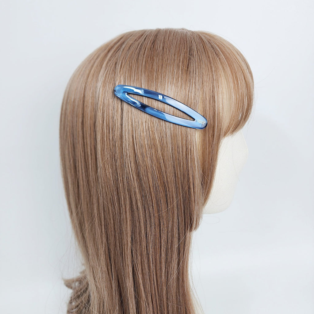 Pure Color Long Slim Oval Snap Clip (3.5 Inch) / Cute French Hairgrip Barrette / French Hair Pin / Tic Tac Hair Clip Pin