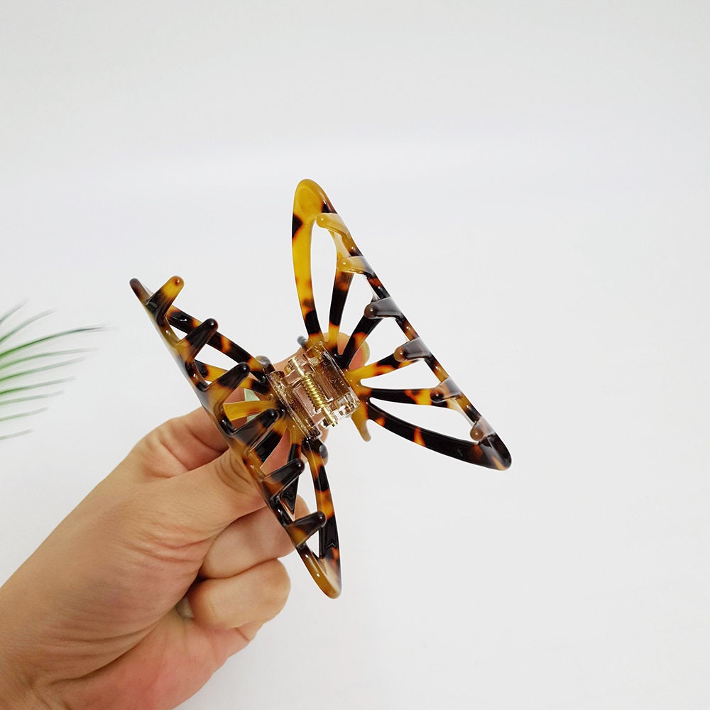 Leopard Round Shell Hair Claw Clip / Tortoise Shell French Hair Pin / Hair Barrette for Woman