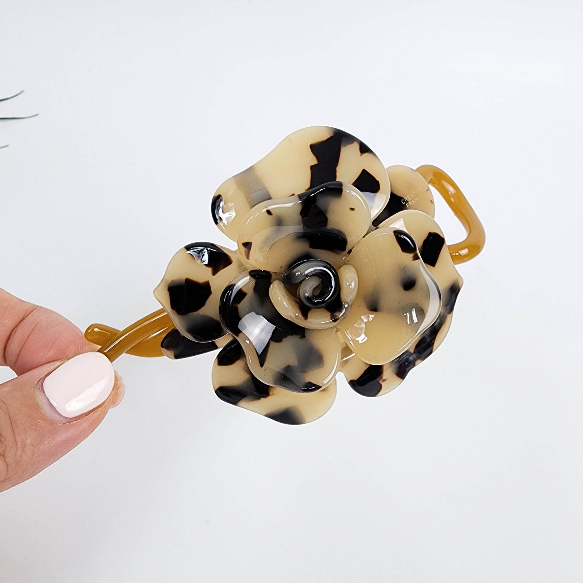 Aurora Volume Flower Banana Claw Clip (4.3 Inch) / Tortoise Shell Hair Comb Barrette / Clincher Comb Hair Accessory