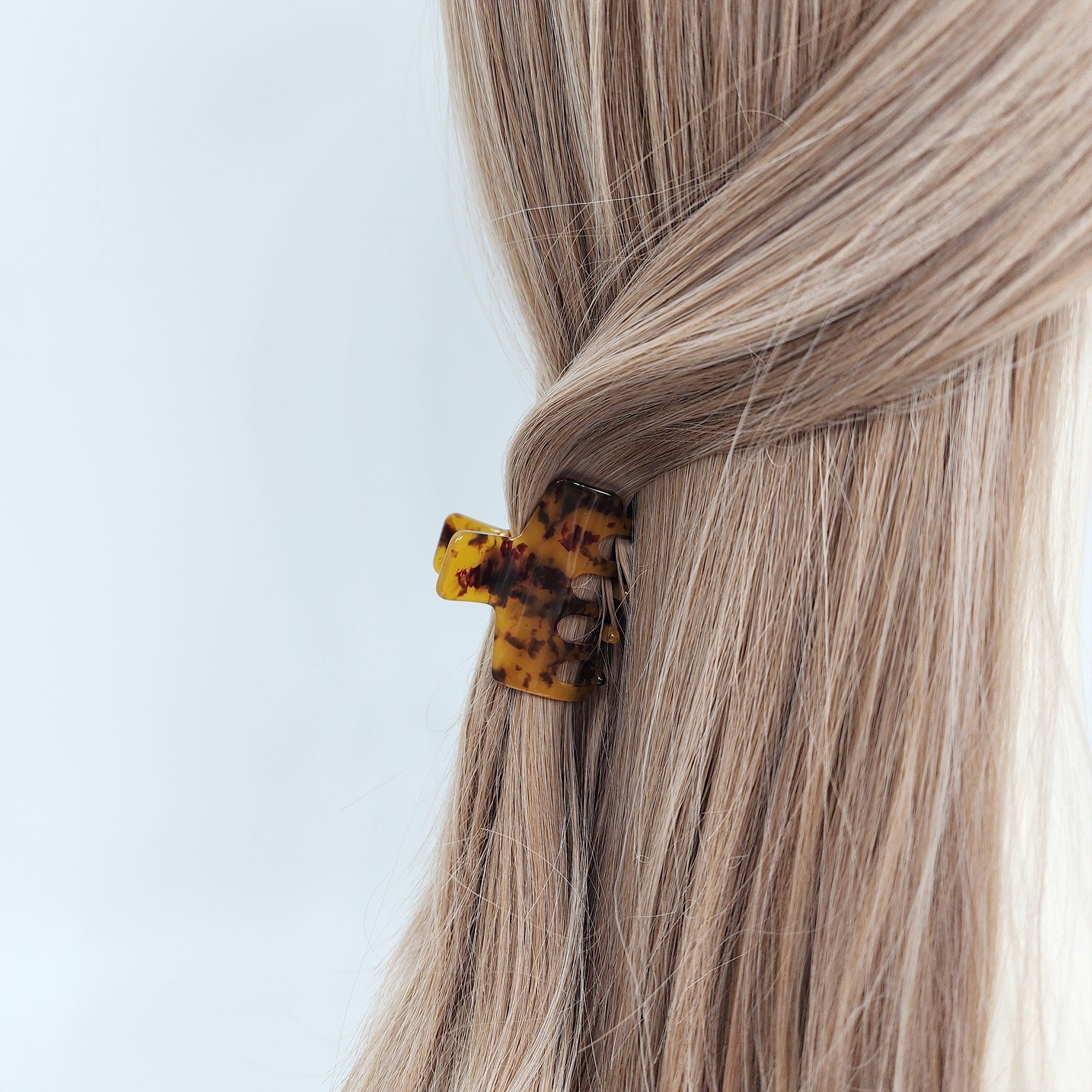 Laurens Luxurious Square Medium Hair Claw Clip (2.0 Inch) / Tortoise Shell French Hair Pin / Hair Barrette for Woman