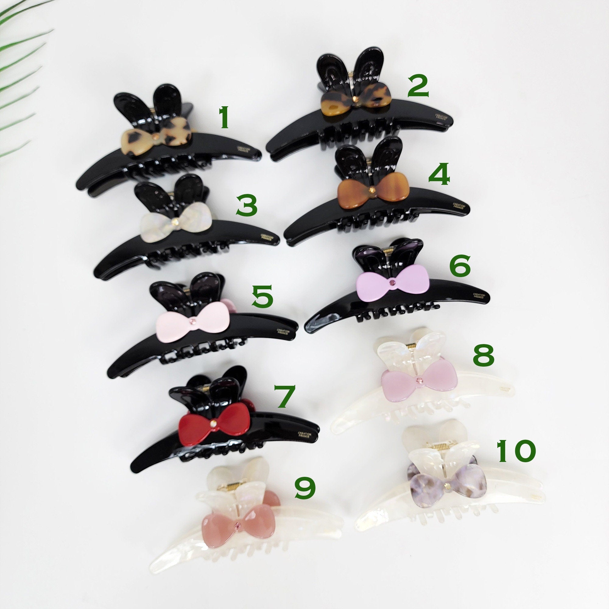 Black Aurora Rabbit Round Tie Hair Claw Clip with Cubic (4.7 Inch) / Elegance French Hair Pin / Hair Barrette for Woman