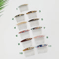 Tortoise Shell Long Oval Hair Comb Pin with Cubic / Vintage French Hair Pin / Hair Fork for Woman