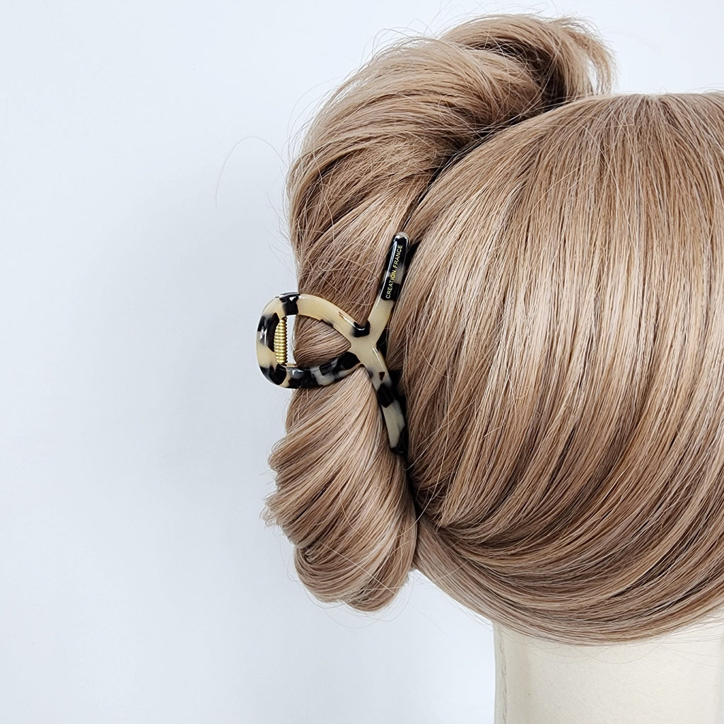 Leopard U Shape Spring Medium Size Hair Claw Clip (3.0 Inch) / Tortoise Shell French Hair Pin / Hair Barrette for Woman
