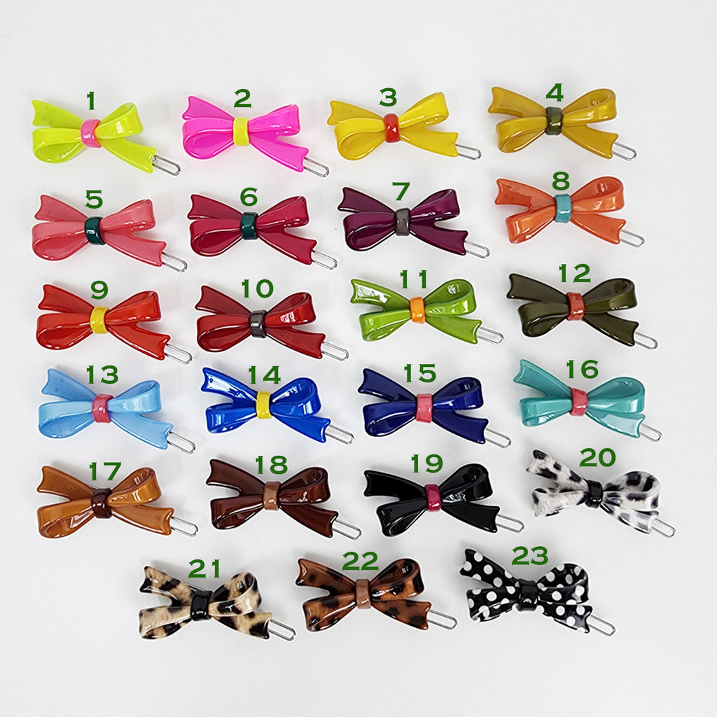 Double Ribbon Bobby Pin (2.0 Inch) / Tortoise Shell French Hair Pin Clip / Hair Accessory for Woman / Bow Barrette
