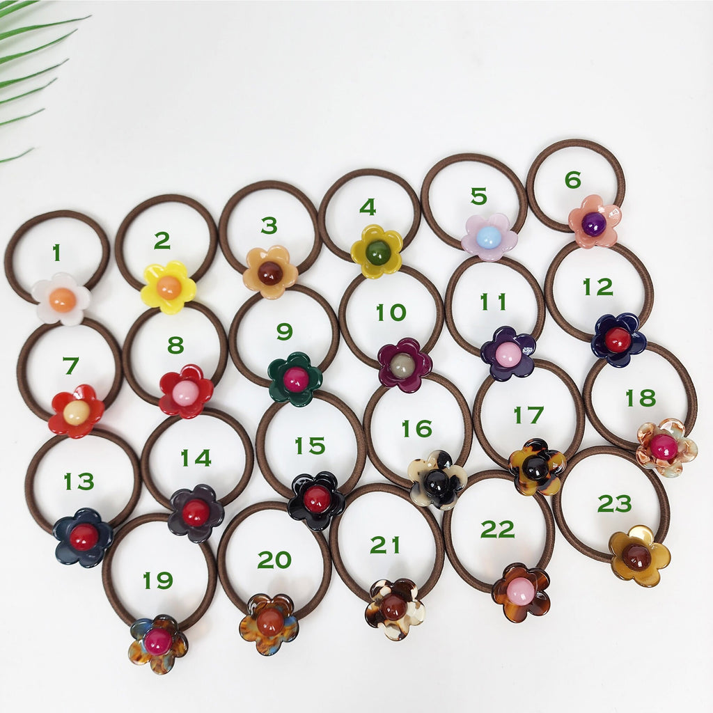 Cutie Flower Mini Hair Tie (1.0 Inch) / Simple Cute Ponytail Holder / Hair Accessory for Woman / French Hair Tie