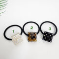 Bold Cube Hair Tie with Cubic Stone / Simple Cute Ponytail Holder / Hair Accessory for Woman / French Hair Tie