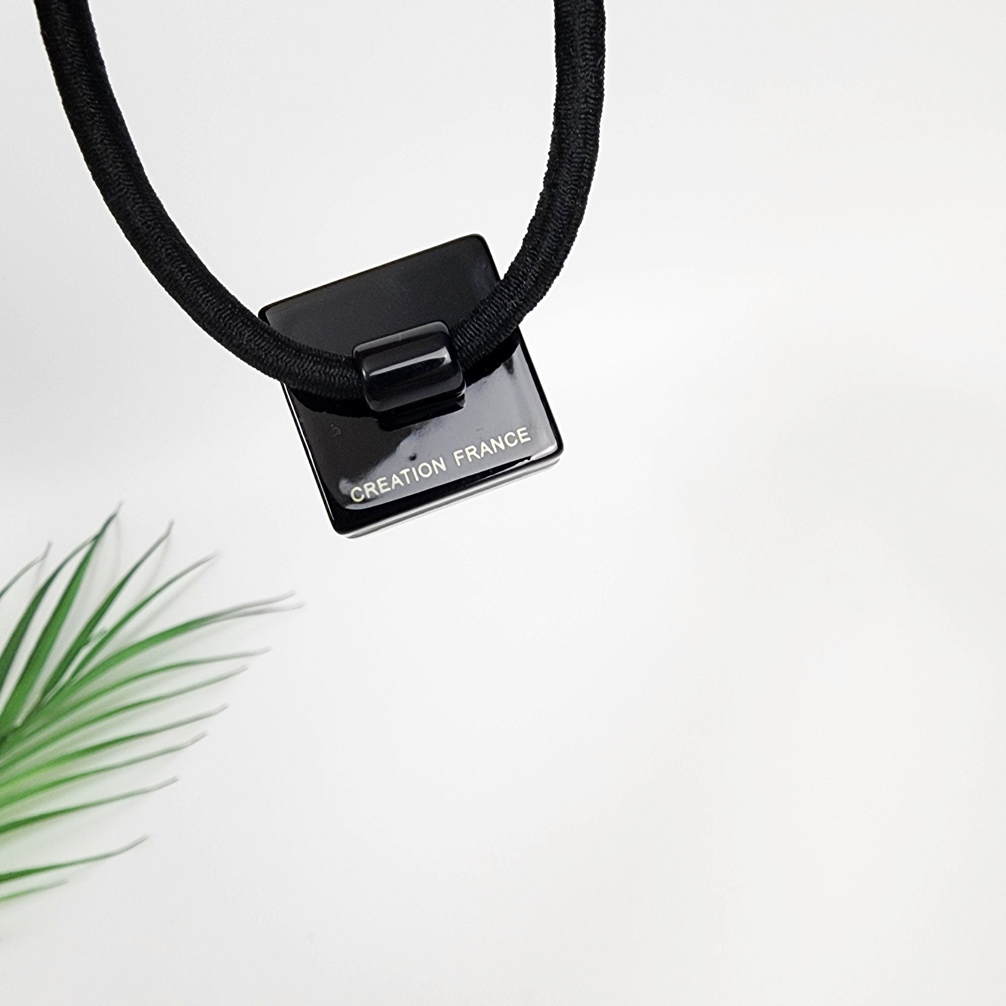 Bold Cube Hair Tie with Cubic Stone / Simple Cute Ponytail Holder / Hair Accessory for Woman / French Hair Tie