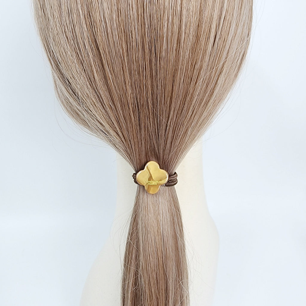 Aurora Lovely Clover Hair Tie / Simple Cute Ponytail Holder / Hair Accessory for Woman / French Hair Tie