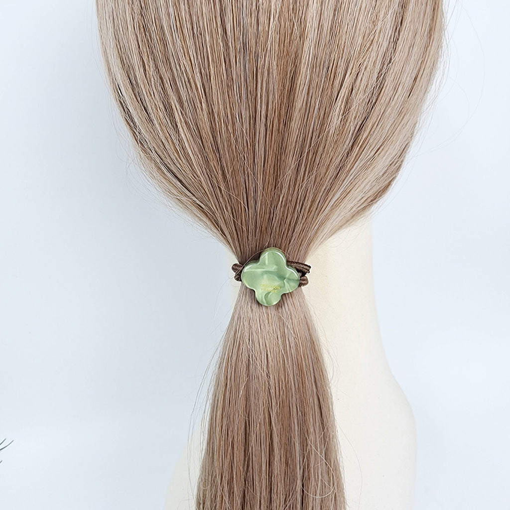 Aurora Lovely Clover Hair Tie / Simple Cute Ponytail Holder / Hair Accessory for Woman / French Hair Tie
