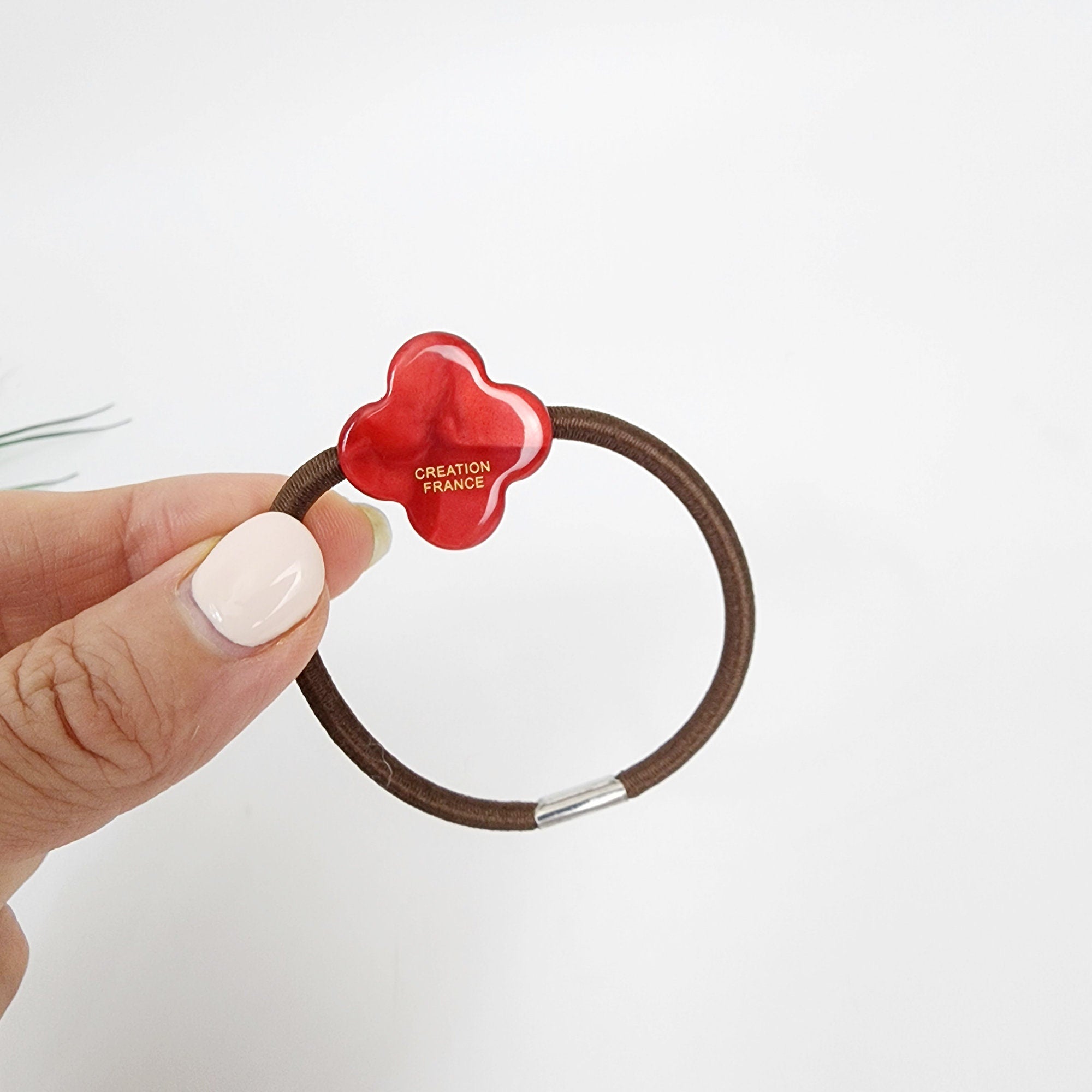 Aurora Lovely Clover Hair Tie / Simple Cute Ponytail Holder / Hair Accessory for Woman / French Hair Tie