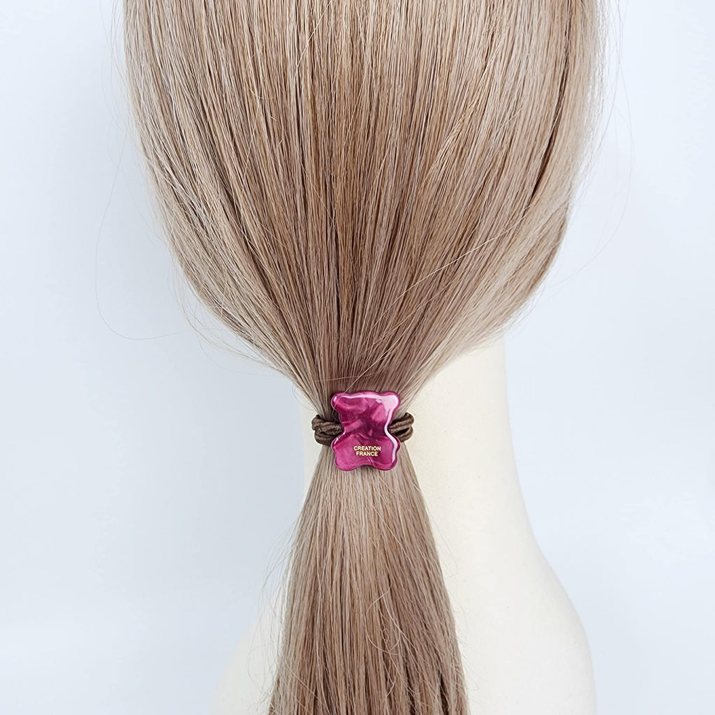 Aurora Cute Teddy Bear Hair Tie / Simple Cute Ponytail Holder / Hair Accessory for Woman / French Hair Tie