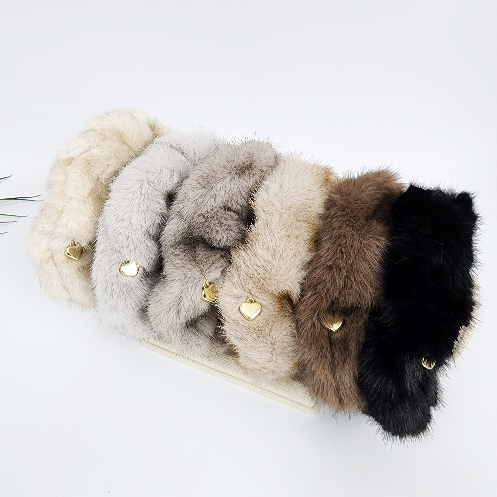 High Quality Faux Mink Fur Scrunchy / Simple Ponytail Holder / Elastic Hair Tie for Woman