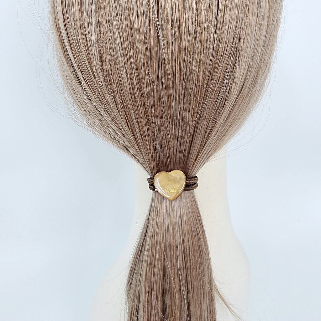 Aurora Cute Mini Heart Hair Tie / Simple Cute Ponytail Holder / Hair Accessory for Woman / French Hair Tie