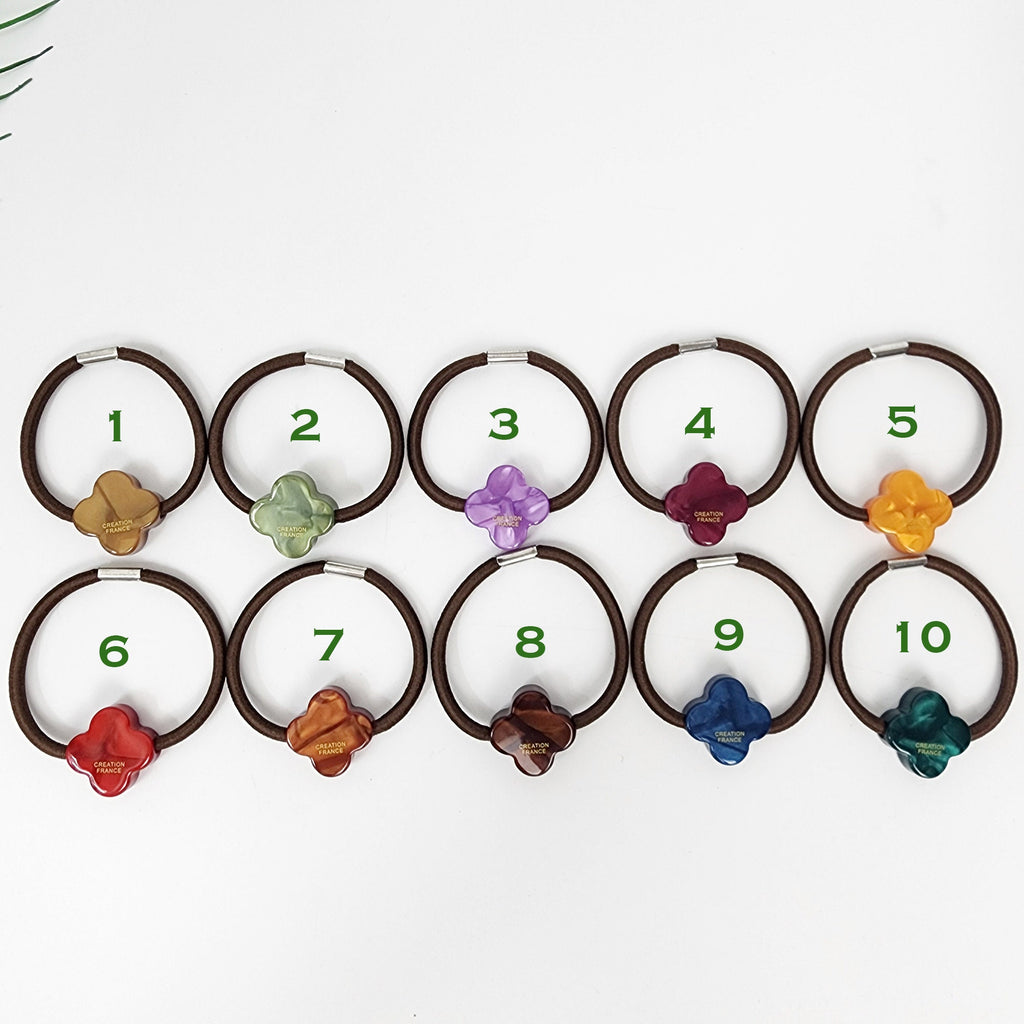 Aurora Lovely Clover Hair Tie / Simple Cute Ponytail Holder / Hair Accessory for Woman / French Hair Tie