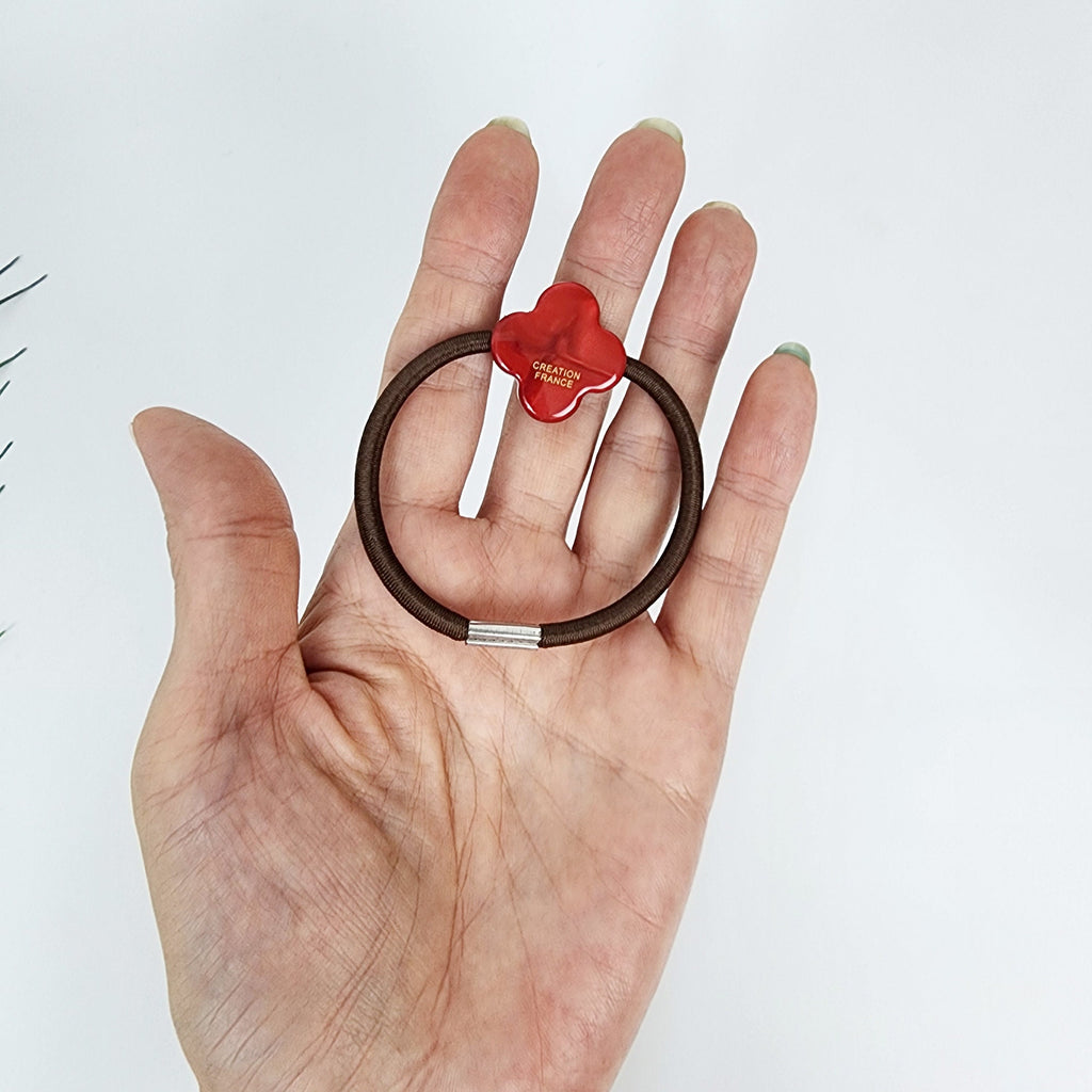 Aurora Lovely Clover Hair Tie / Simple Cute Ponytail Holder / Hair Accessory for Woman / French Hair Tie