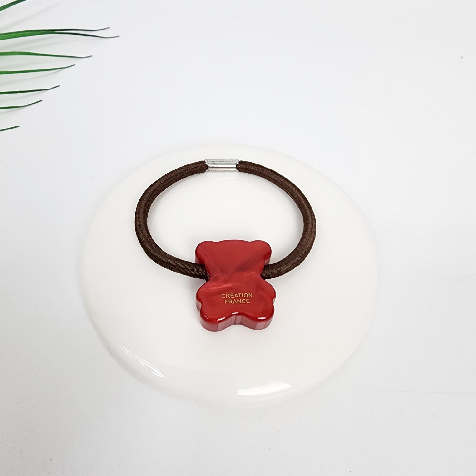 Aurora Cute Teddy Bear Hair Tie / Simple Cute Ponytail Holder / Hair Accessory for Woman / French Hair Tie