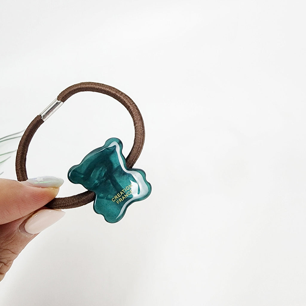 Aurora Cute Teddy Bear Hair Tie / Simple Cute Ponytail Holder / Hair Accessory for Woman / French Hair Tie