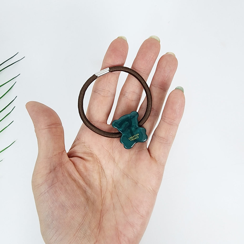 Aurora Cute Teddy Bear Hair Tie / Simple Cute Ponytail Holder / Hair Accessory for Woman / French Hair Tie