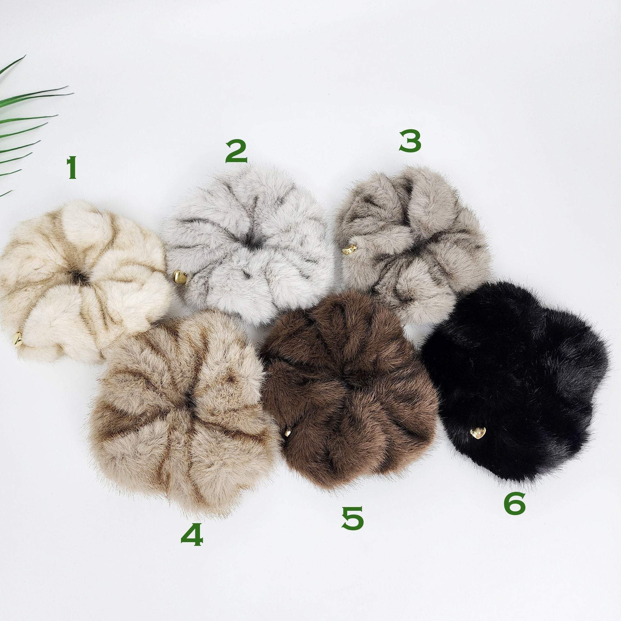 High Quality Faux Mink Fur Scrunchy / Simple Ponytail Holder / Elastic Hair Tie for Woman