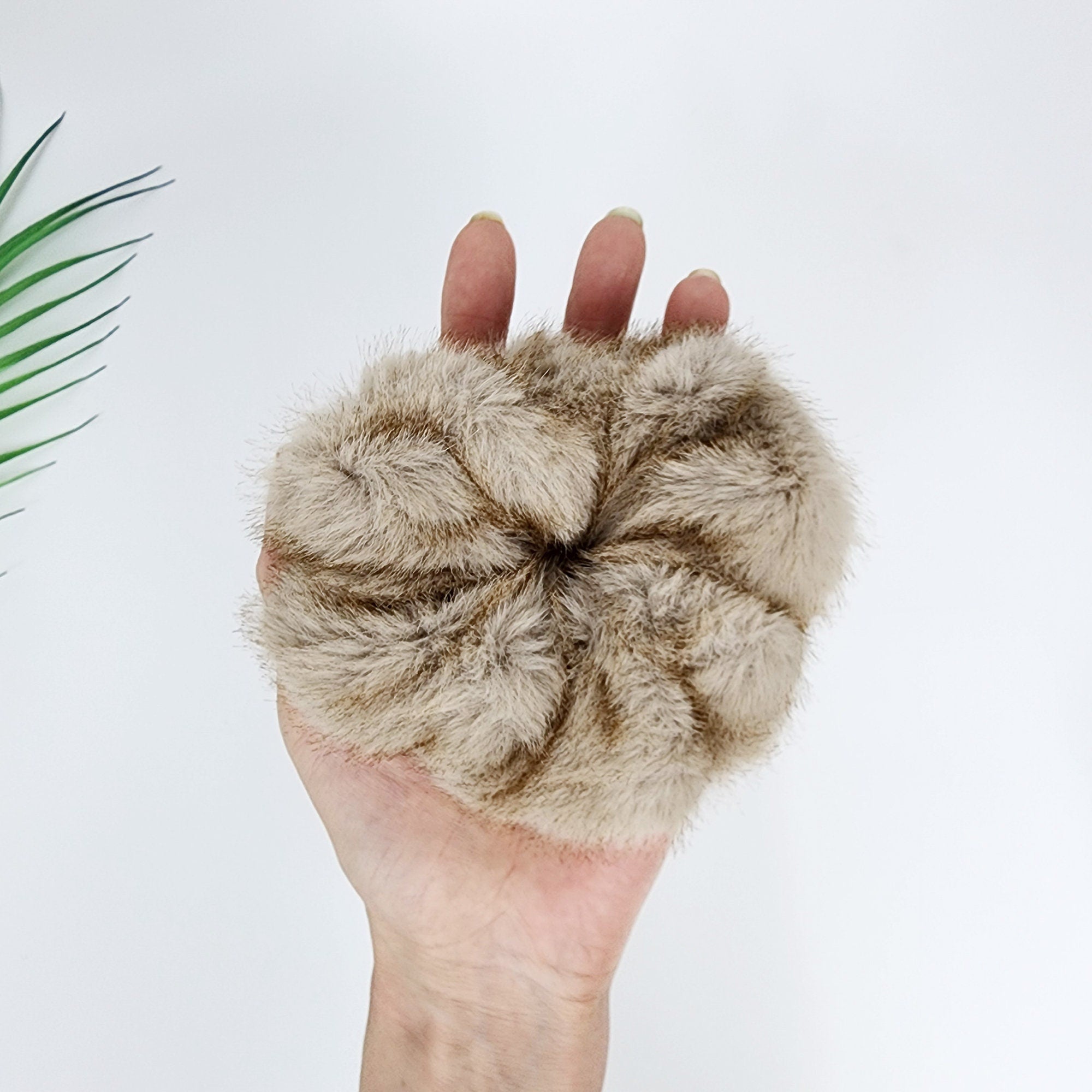 High Quality Faux Mink Fur Scrunchy / Simple Ponytail Holder / Elastic Hair Tie for Woman