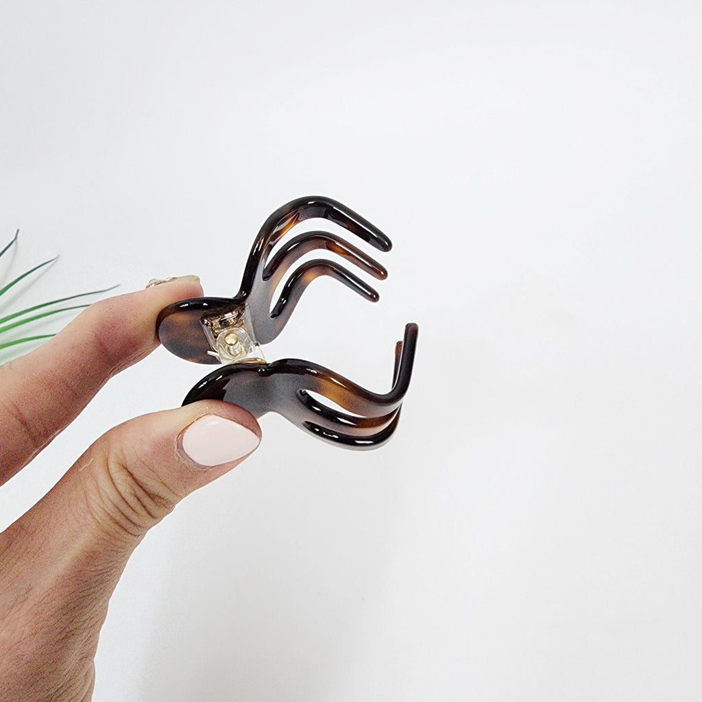 Leopard Tortoise Shell Hair Claw Clip (1.8 Inch) / Elegance French Hair Pin / Hair Barrette for Woman