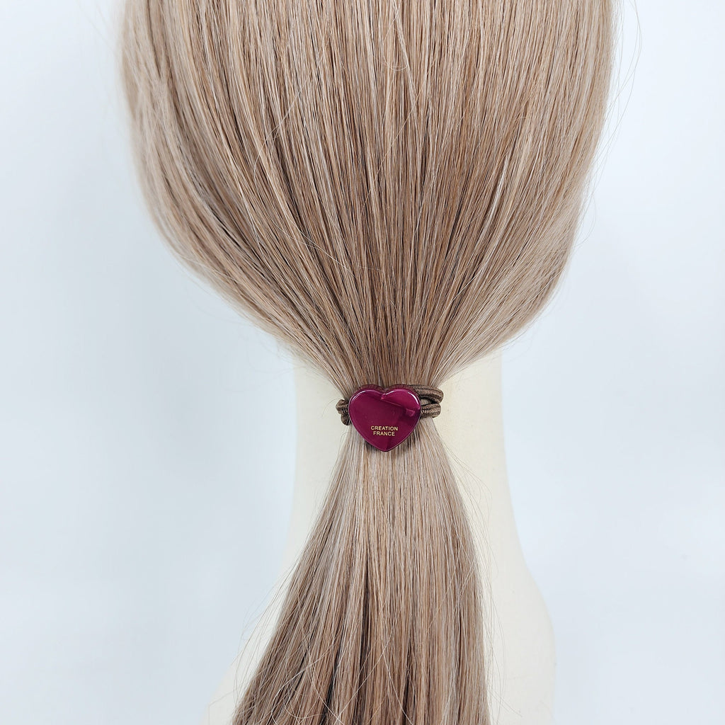Aurora Cute Mini Heart Hair Tie / Simple Cute Ponytail Holder / Hair Accessory for Woman / French Hair Tie