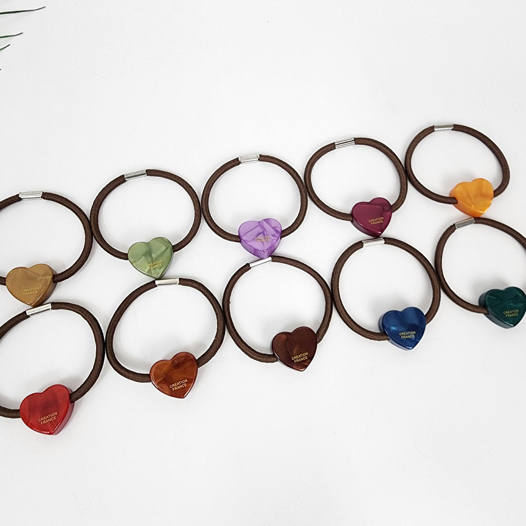 Aurora Cute Mini Heart Hair Tie / Simple Cute Ponytail Holder / Hair Accessory for Woman / French Hair Tie