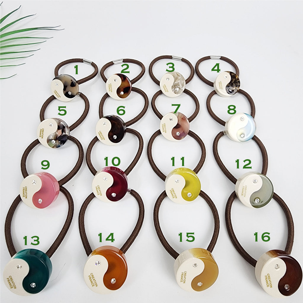 White Fiona Hair Tie (1.0 Inch) / Simple Cute Ponytail Holder / Hair Accessory for Woman / French Hair Tie