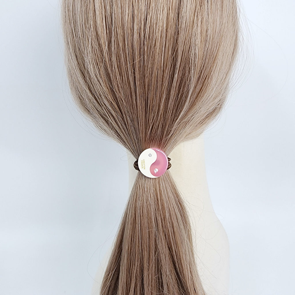 White Fiona Hair Tie (1.0 Inch) / Simple Cute Ponytail Holder / Hair Accessory for Woman / French Hair Tie