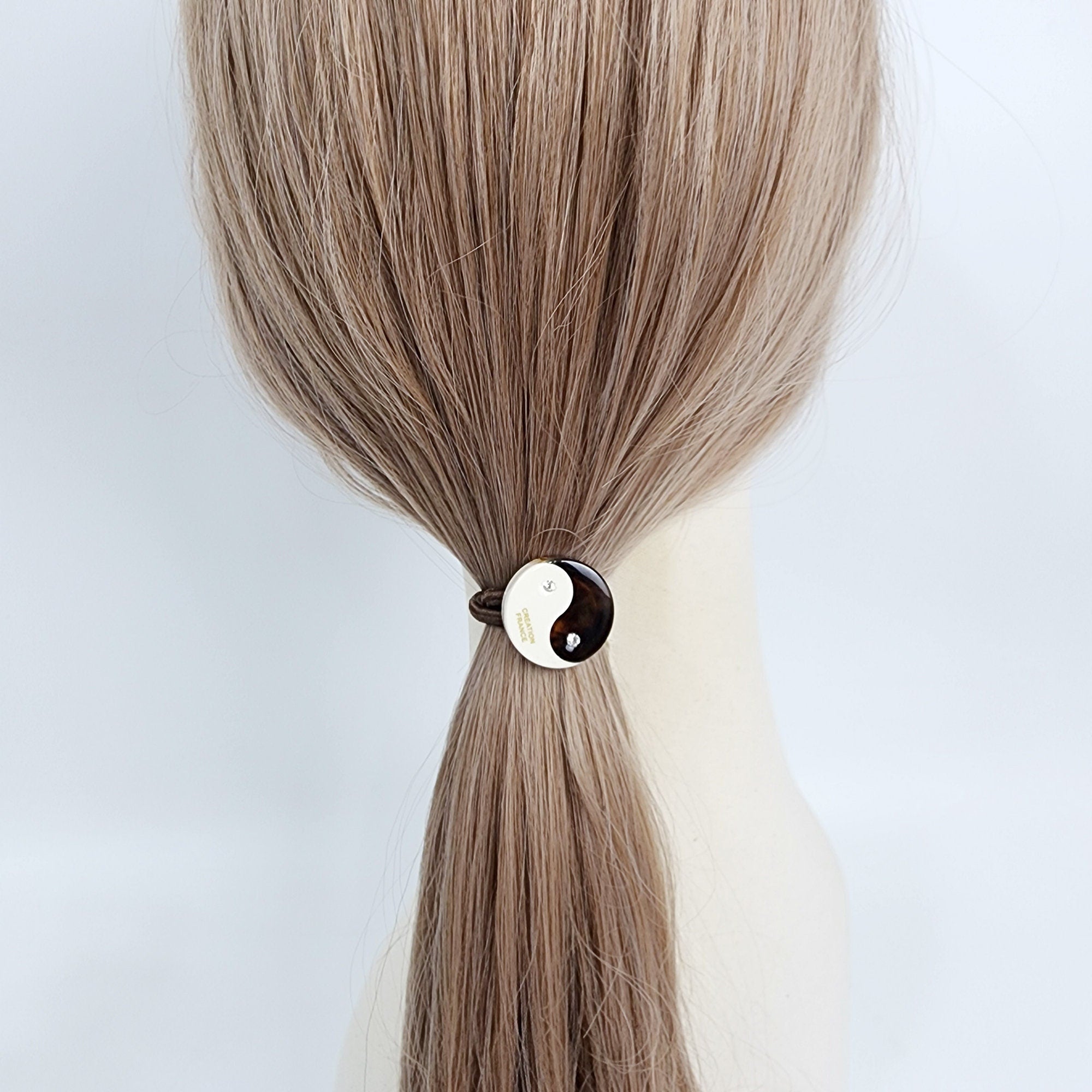 White Fiona Hair Tie (1.0 Inch) / Simple Cute Ponytail Holder / Hair Accessory for Woman / French Hair Tie