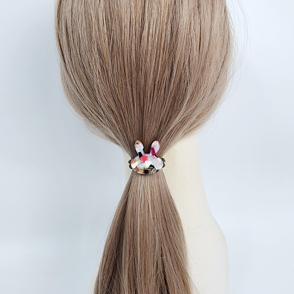 Rabbit Pop Hair Tie (1.1 Inch) / Simple Cute Ponytail Holder / Hair Accessory for Woman / French Hair Tie