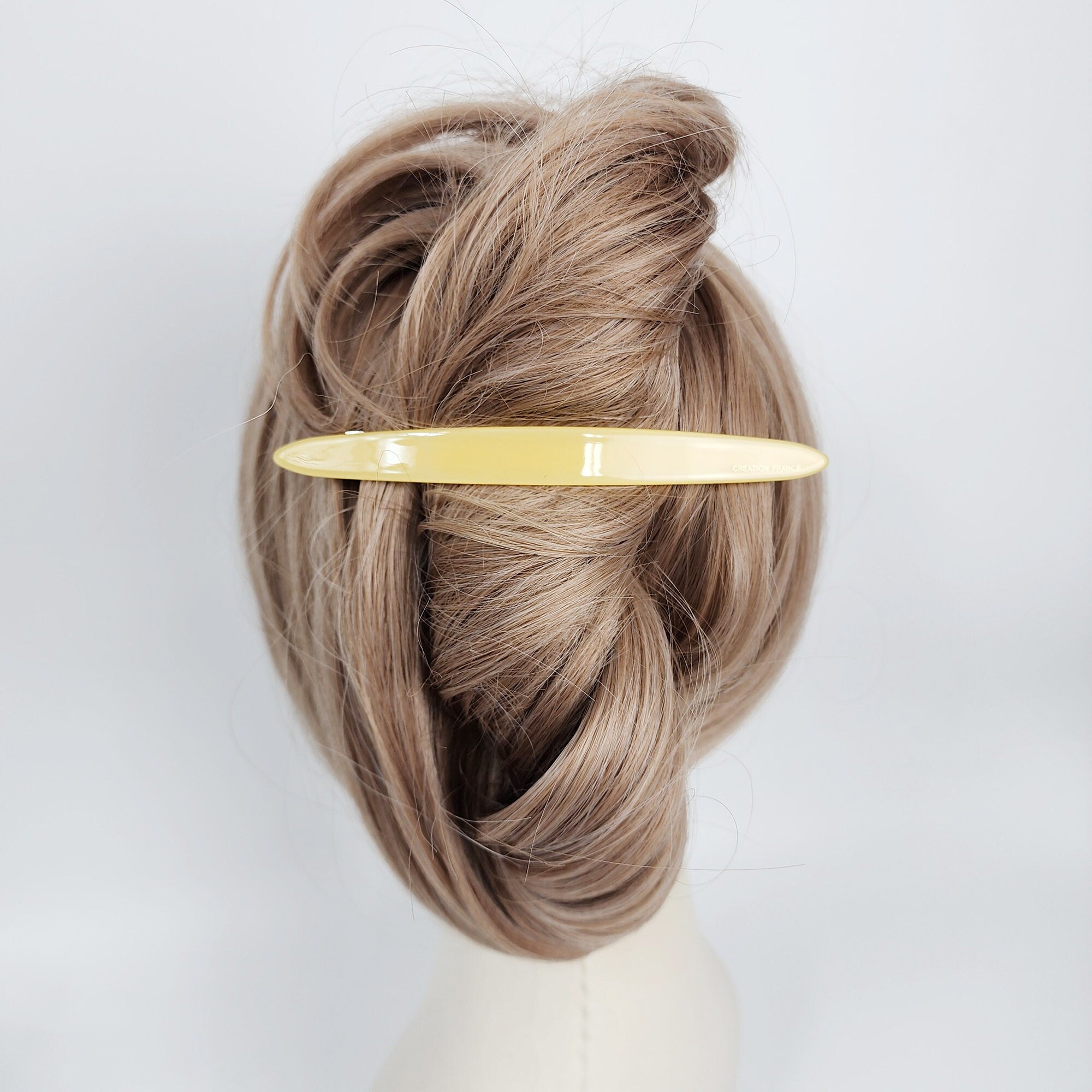 Leopard Long Oval Full Tie-Up Hair Barrette (5.1 Inch) / Cute French Hair Pin / Automatic Hair Clip