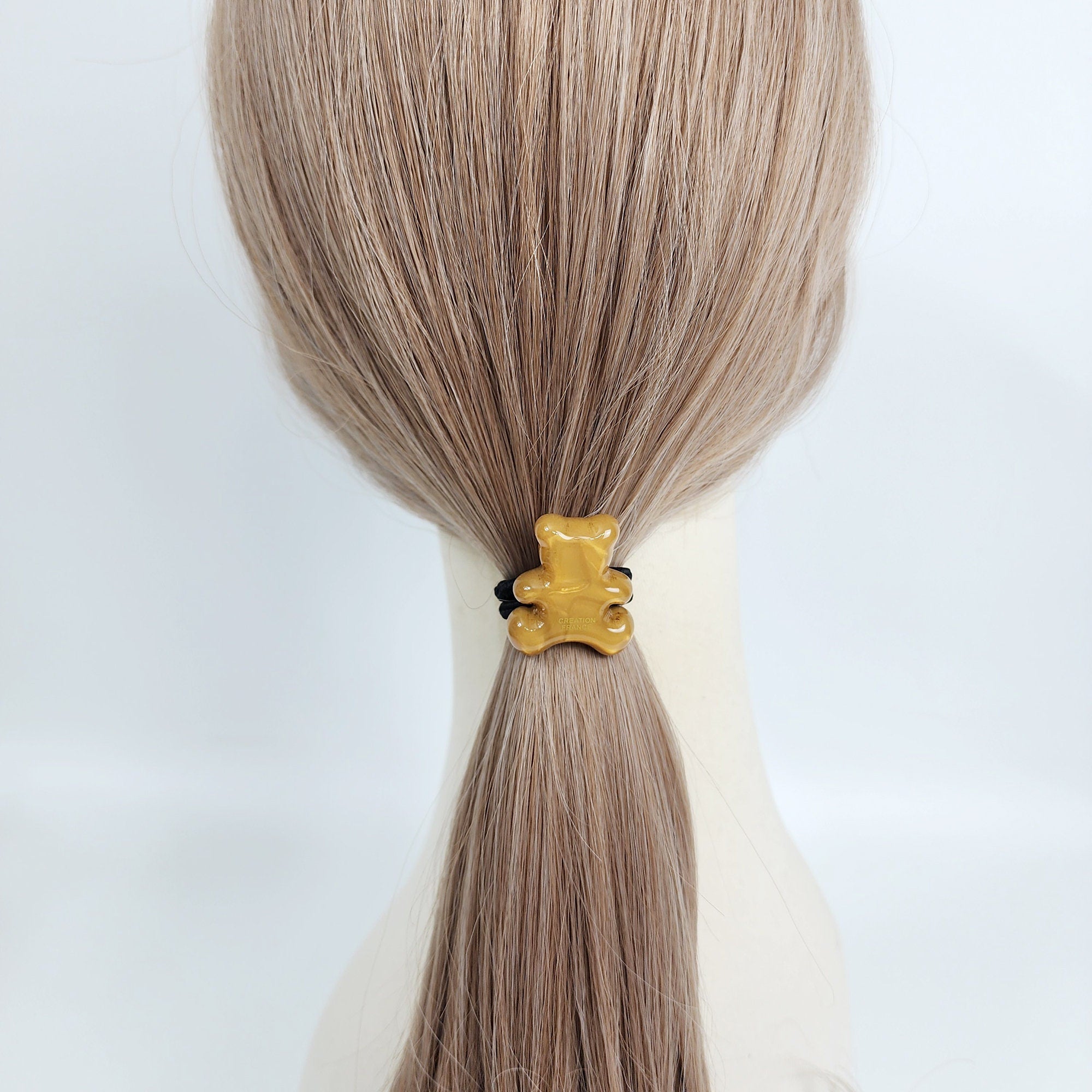 Velvet Aurora Bold Teddy Bear Elastic Hair Tie / Simple Cute Ponytail Holder / Hair Accessory for Woman / French Hair Tie