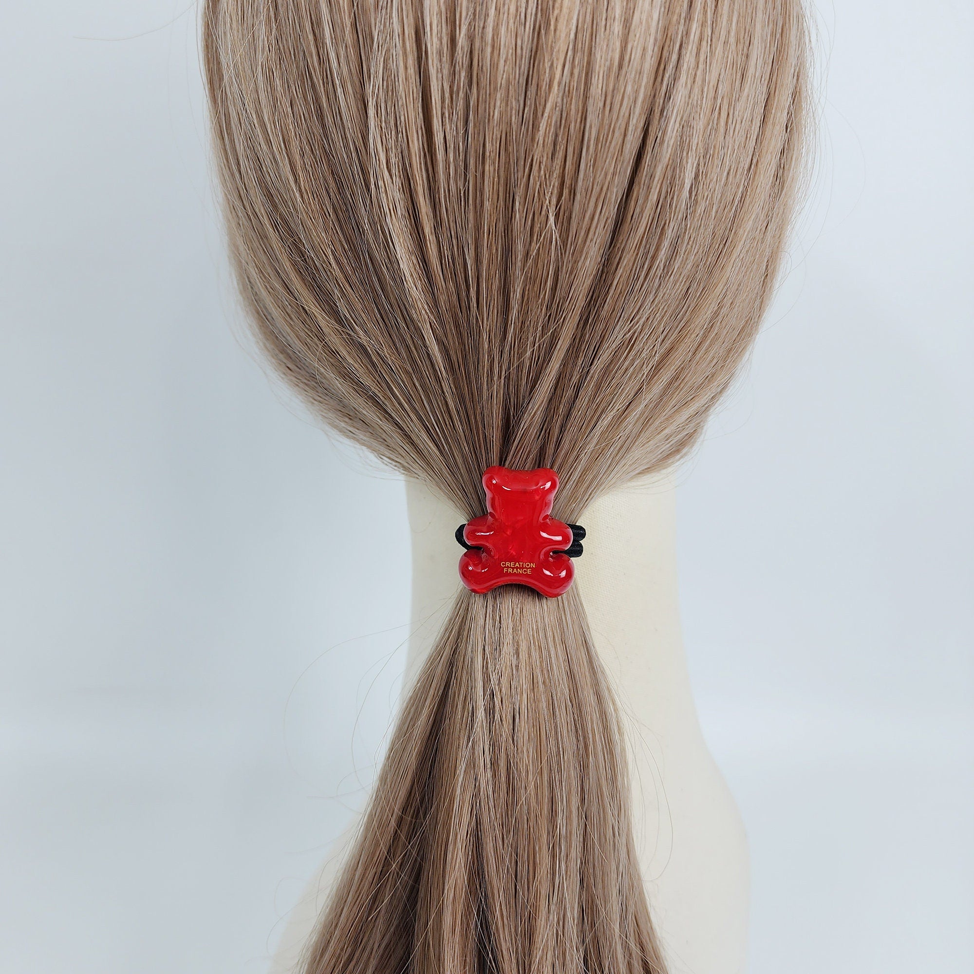 Velvet Aurora Bold Teddy Bear Elastic Hair Tie / Simple Cute Ponytail Holder / Hair Accessory for Woman / French Hair Tie