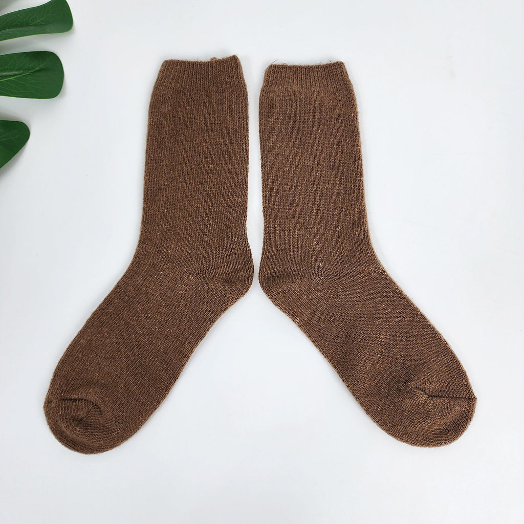 Marled Wool Crew Socks | Thick Knit Thermal | Korean Socks | Minimalist Winter Gift