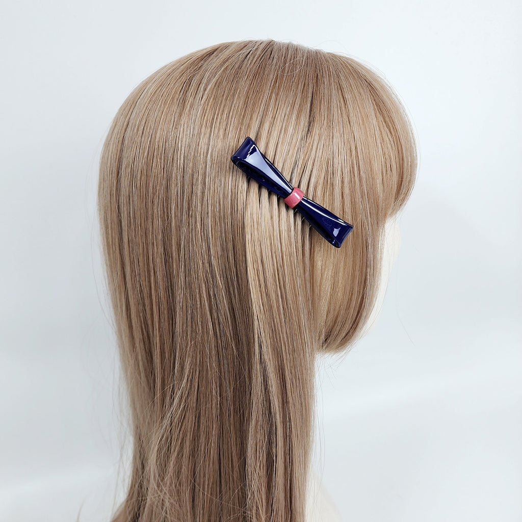 Pure Color Knot Ribbon Hair Comb Pin (3.0 Inch) / Cute French Hair Pin / Hair Fork for Thick Hair