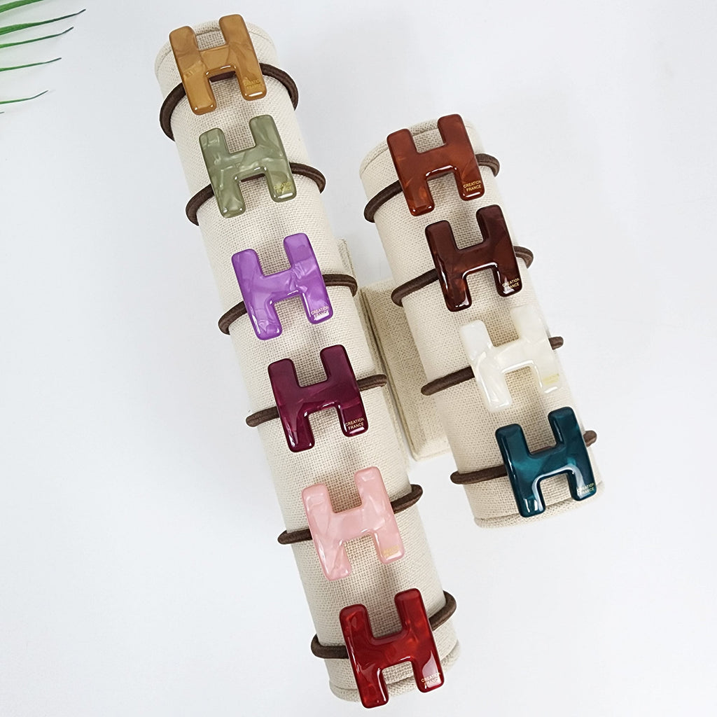 Velvet Aurora H Point Elastic Hair Tie / Simple Cute Ponytail Holder / Hair Accessory for Woman / French Hair Tie