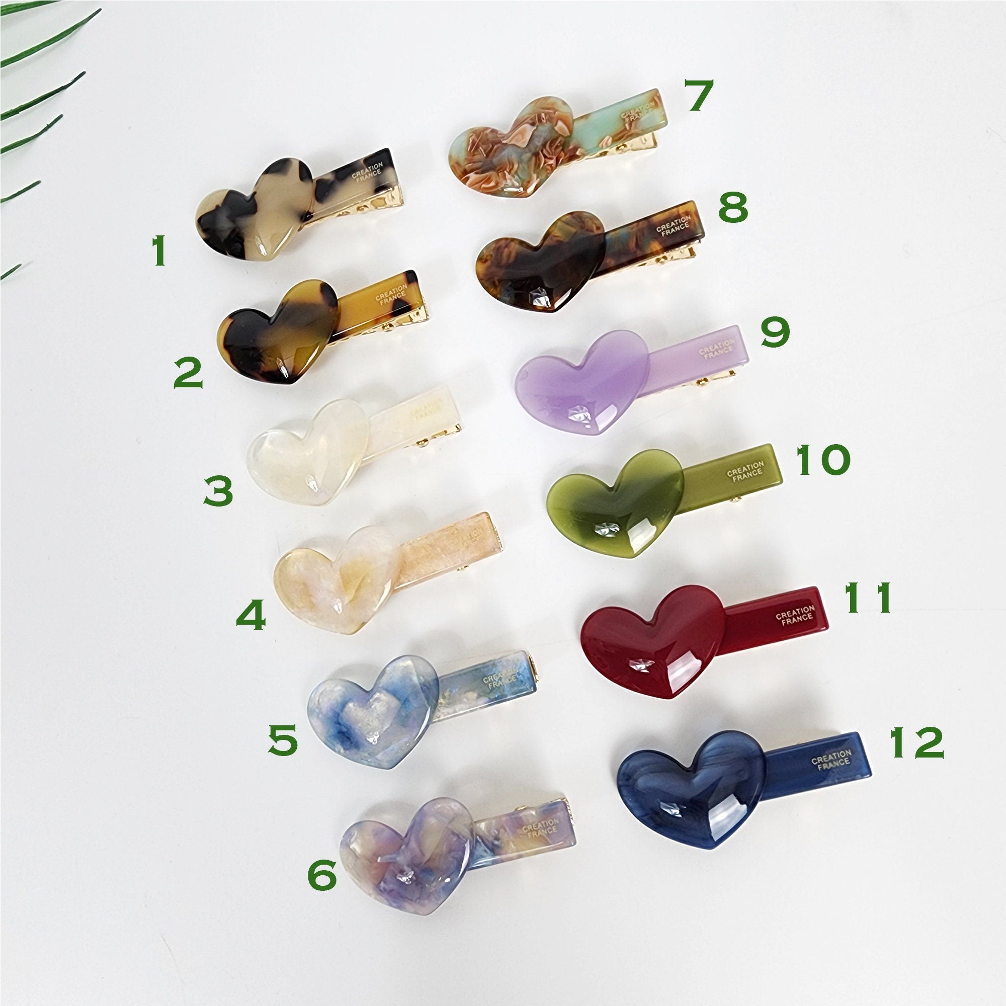 Convex Simple Heart Mini Hair Claw Clip (2.0 Inch) / Alligator Hair Clip for Woman / French Barrette for Girls
