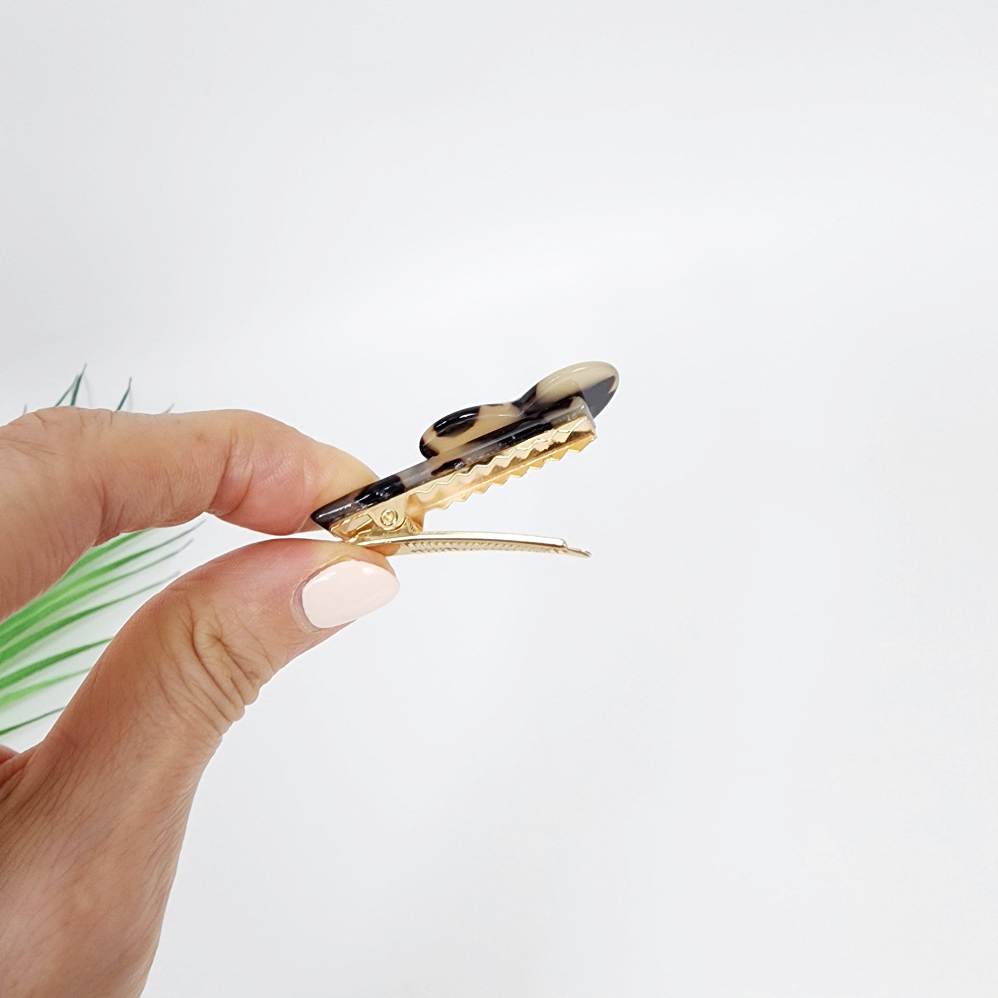 Convex Simple Heart Mini Hair Claw Clip (2.0 Inch) / Alligator Hair Clip for Woman / French Barrette for Girls