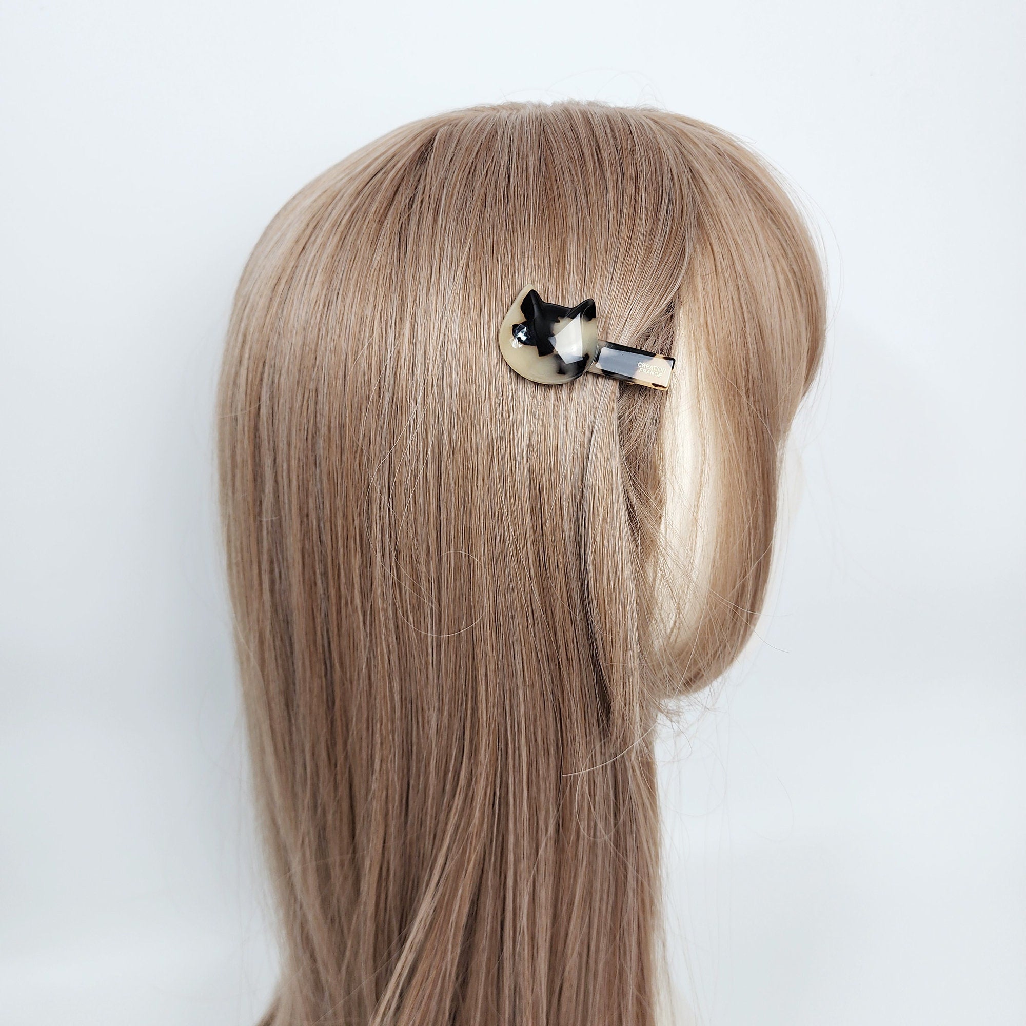 Convex Simple Cat Mini Hair Claw Clip (1.9 Inch) / Alligator Hair Clip for Woman / French Barrette for Girls