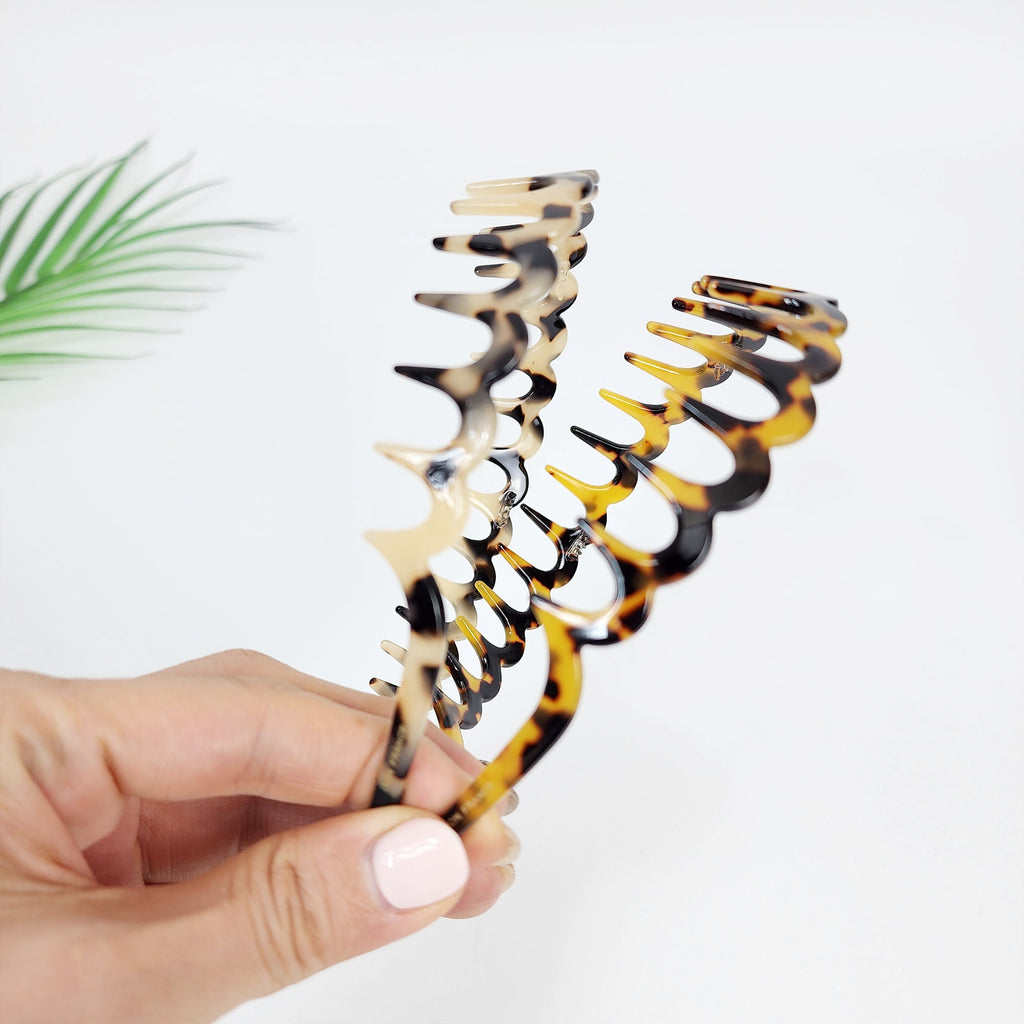 Fashionable Leopard Print Full Coverage Hair Comb Facial Wash Headband / Hair Accessories for Woman / Alice Headband