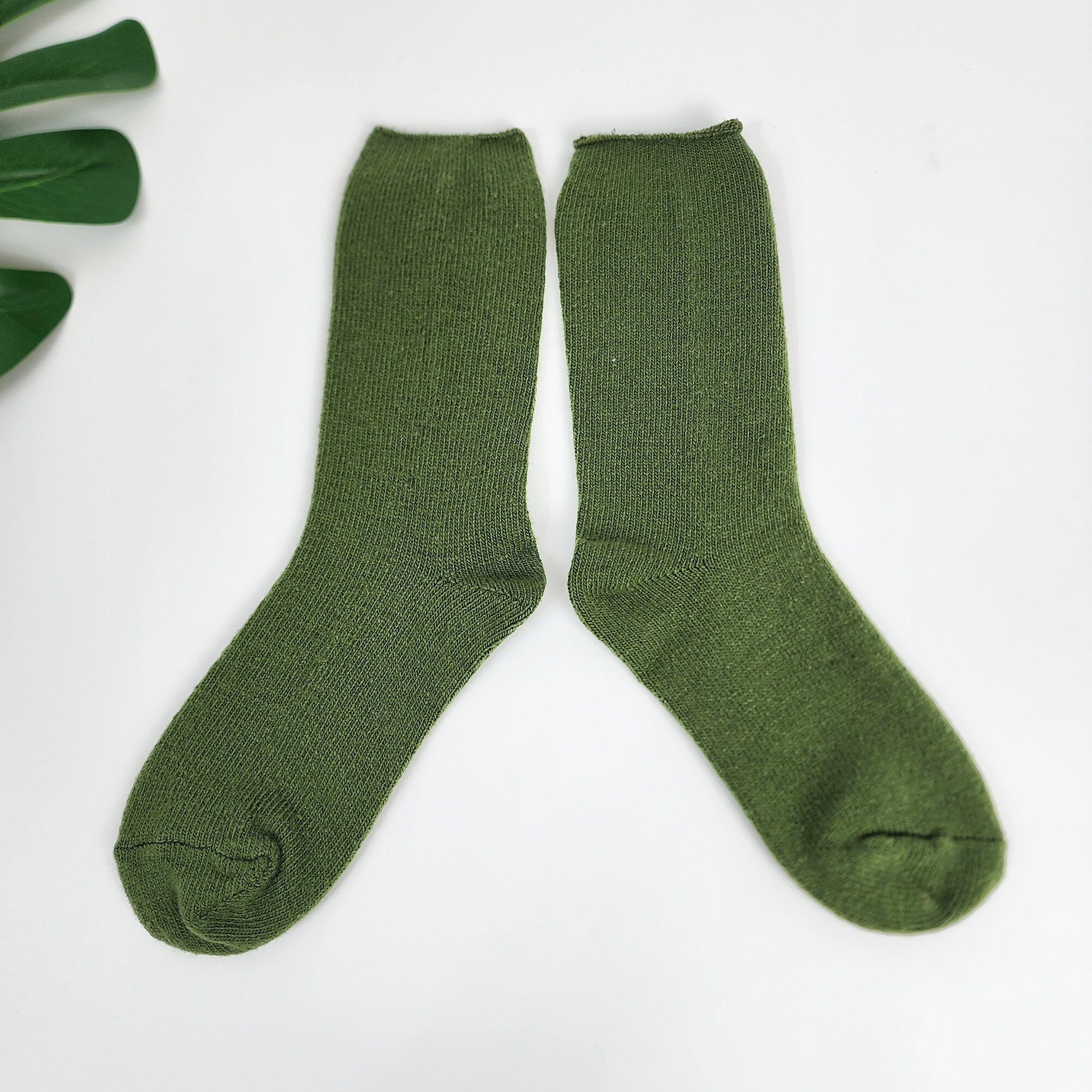 Marled Wool Crew Socks | Thick Knit Thermal | Korean Socks | Minimalist Winter Gift