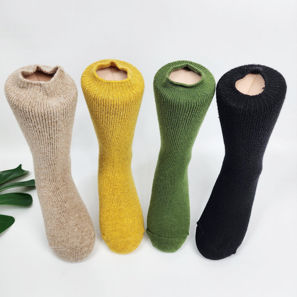 Marled Wool Crew Socks | Thick Knit Thermal | Korean Socks | Minimalist Winter Gift